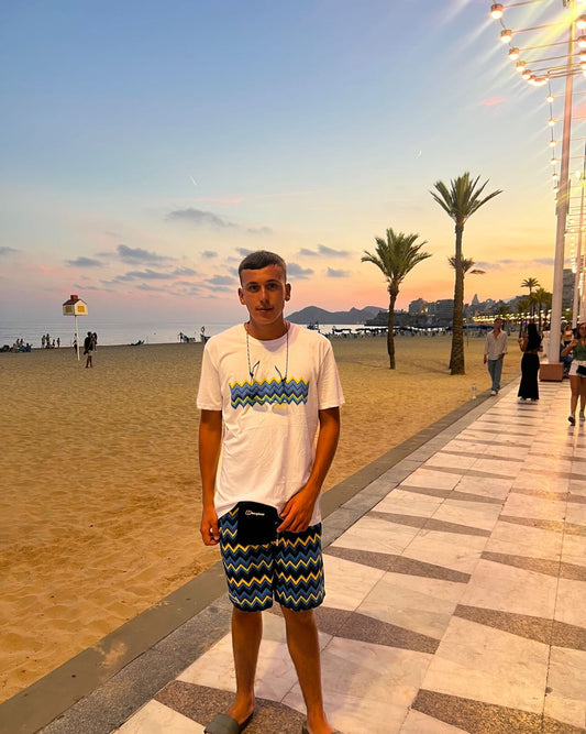 Zig Zag Premium Swim Shorts (Navy/Yellow)