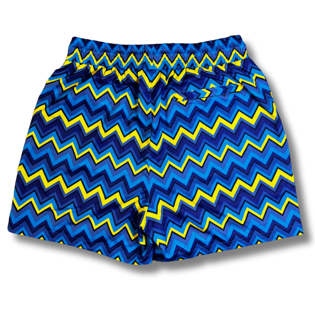 Zig Zag Premium Swim Shorts (Navy/Yellow)