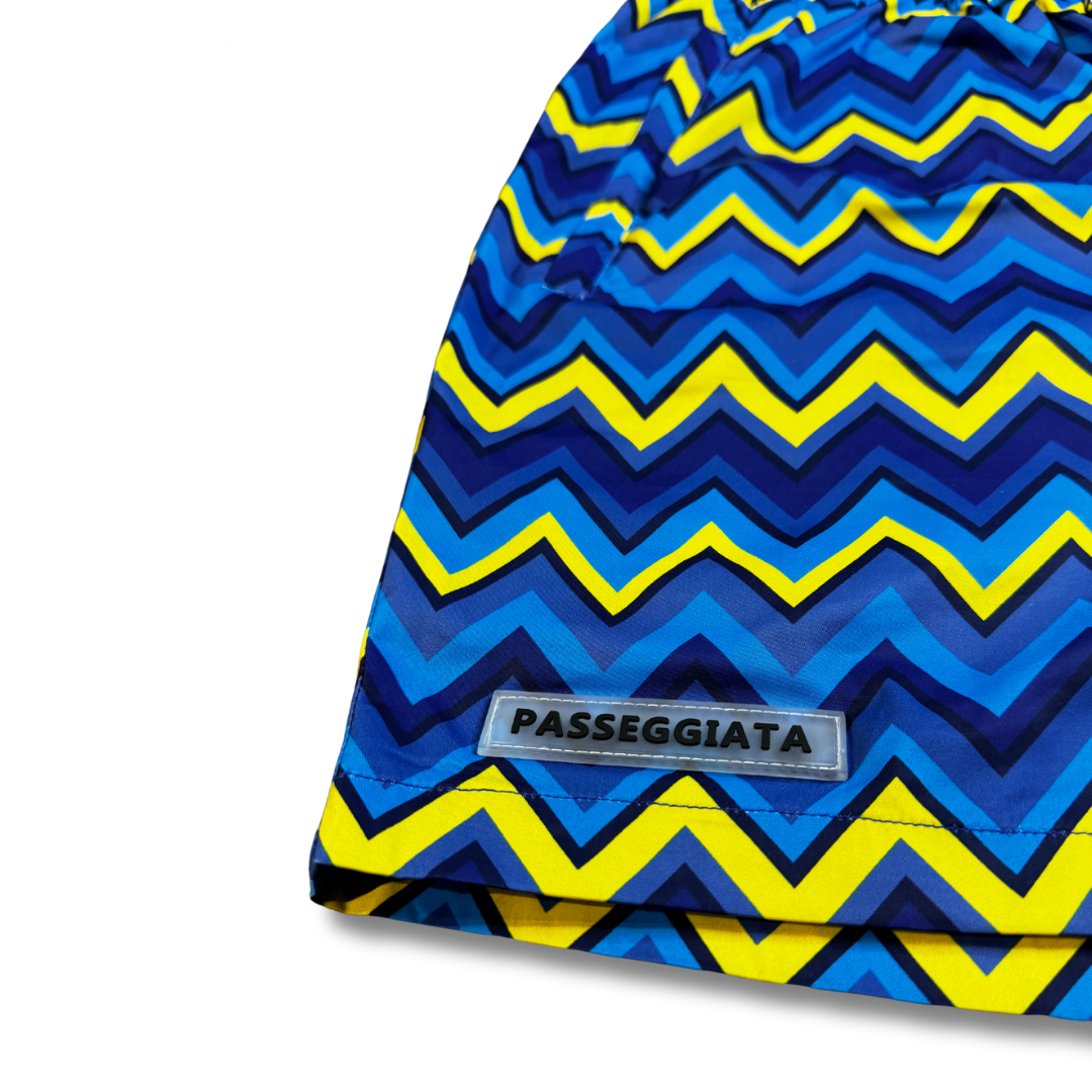 Zig Zag Premium Swim Shorts (Navy/Yellow)
