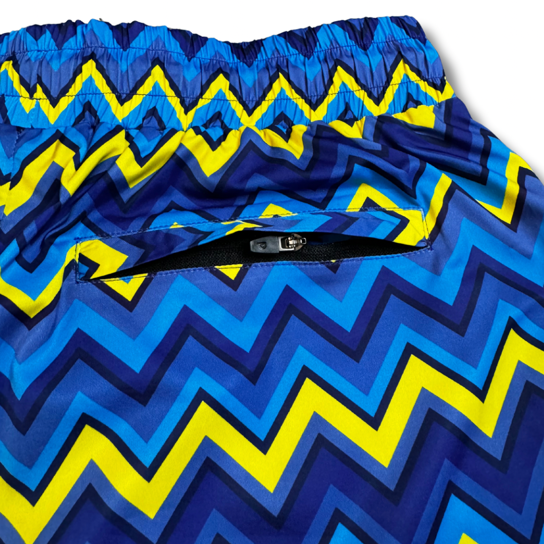 Zig Zag Premium Swim Shorts (Navy/Yellow)
