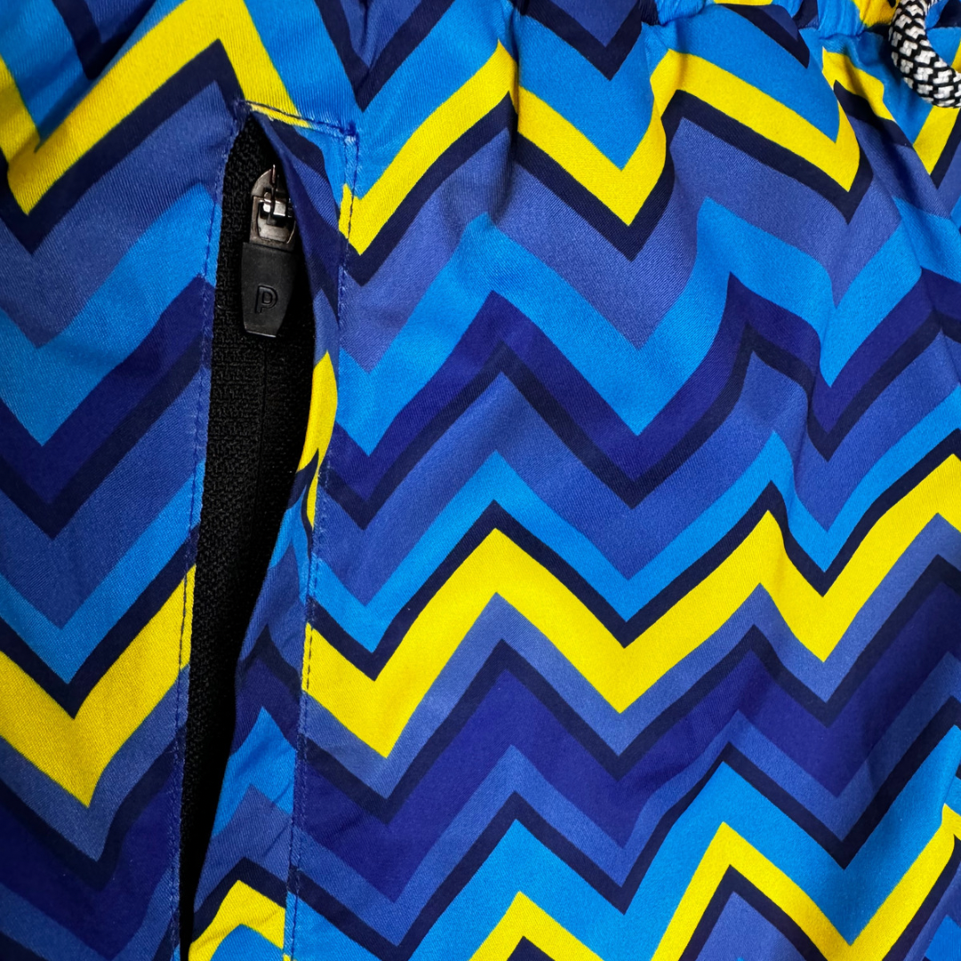 Zig Zag Premium Swim Shorts (Navy/Yellow)