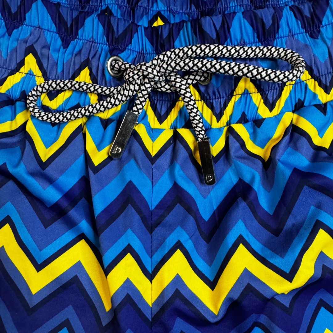 Zig Zag Premium Swim Shorts (Navy/Yellow)