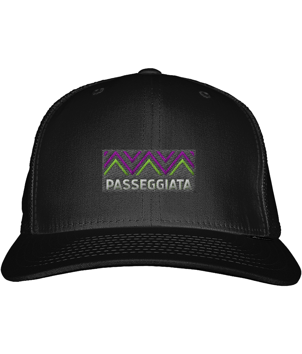 Zig Zag patch Trucker Cap - (Purple & Green)