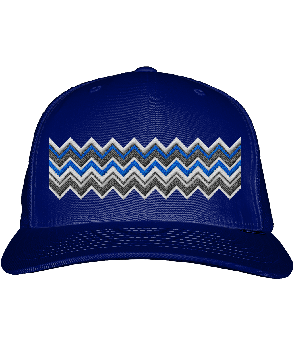 Zig Zag Trucker Cap - (Navy & Grey)