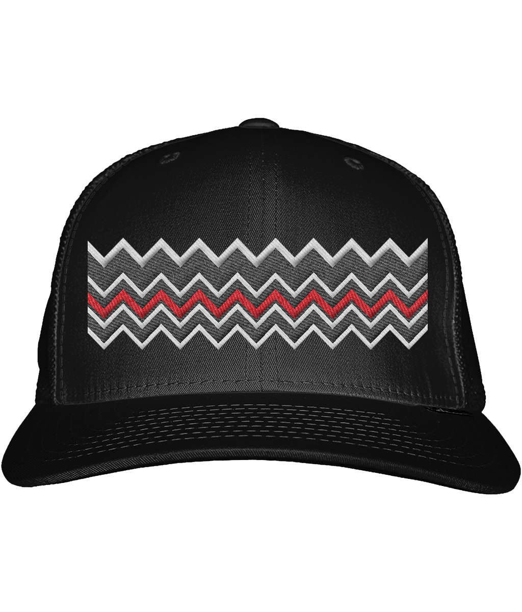 Zig Zag Trucker Cap - (Black & Red)