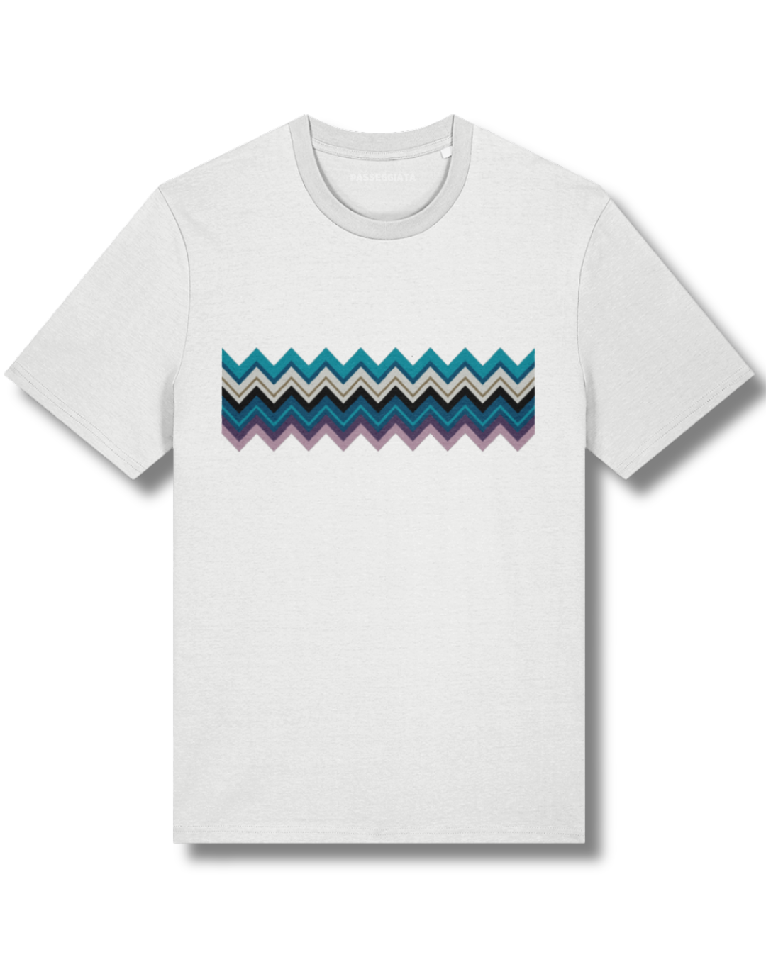 Blue & Purple Zig Zag T-Shirt (White)