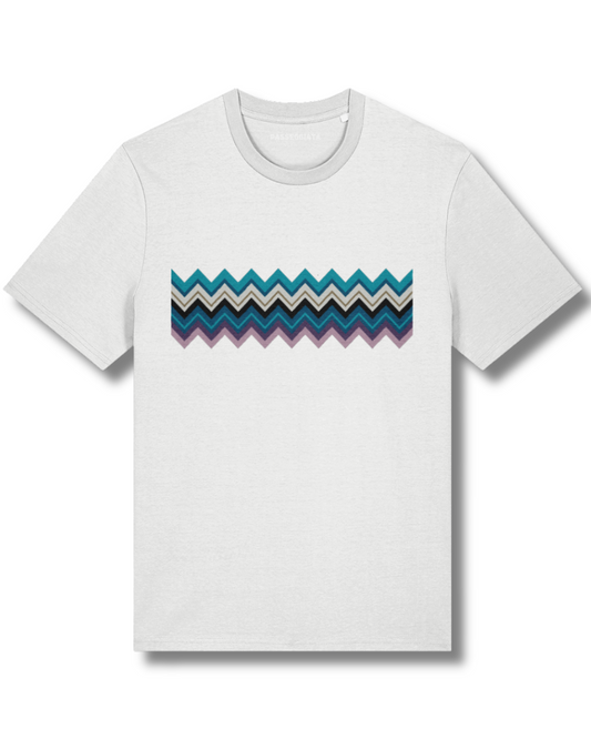 Blue & Purple Zig Zag T-Shirt (White)