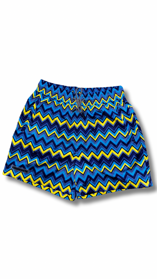 Zig Zag Premium Swim Shorts (Navy/Yellow)