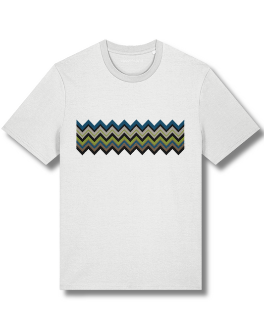 Green & Blue Zig Zag T-Shirt (White)