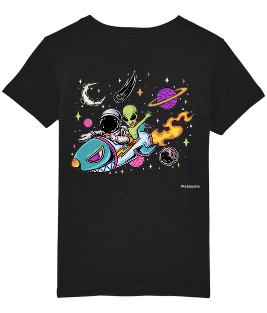 Alien Space Ship T-Shirt Kids (Black)