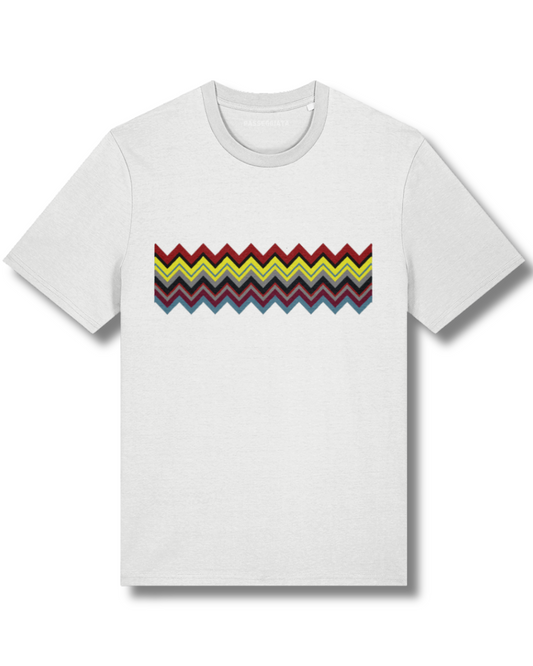 Red & Yellow Zig Zag T-Shirt (White)