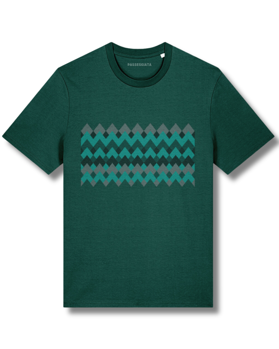 SS24 Green & Grey Zig Zag T-Shirt (Green)