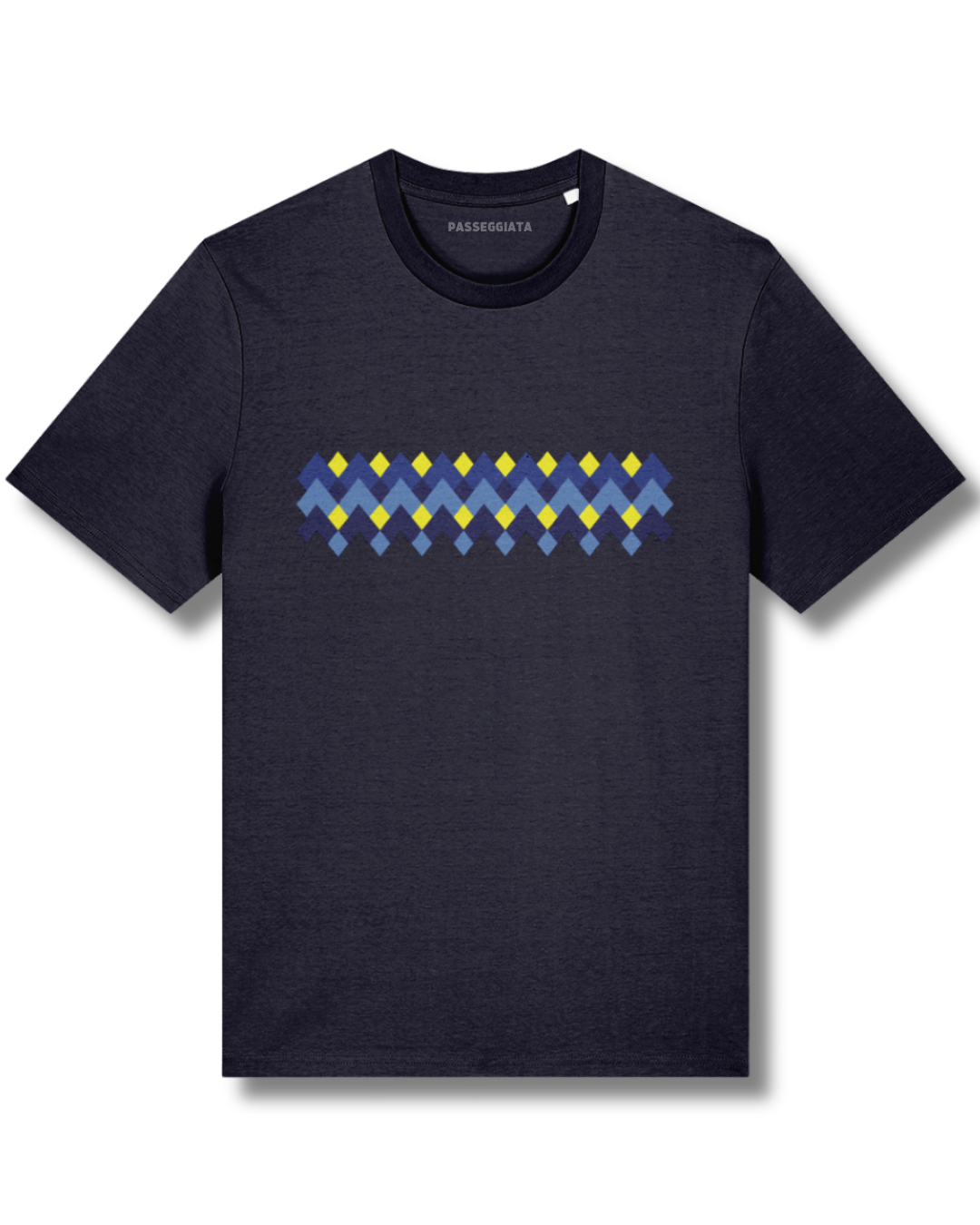 Navy & Yellow Zig Zag T-Shirt (Navy)