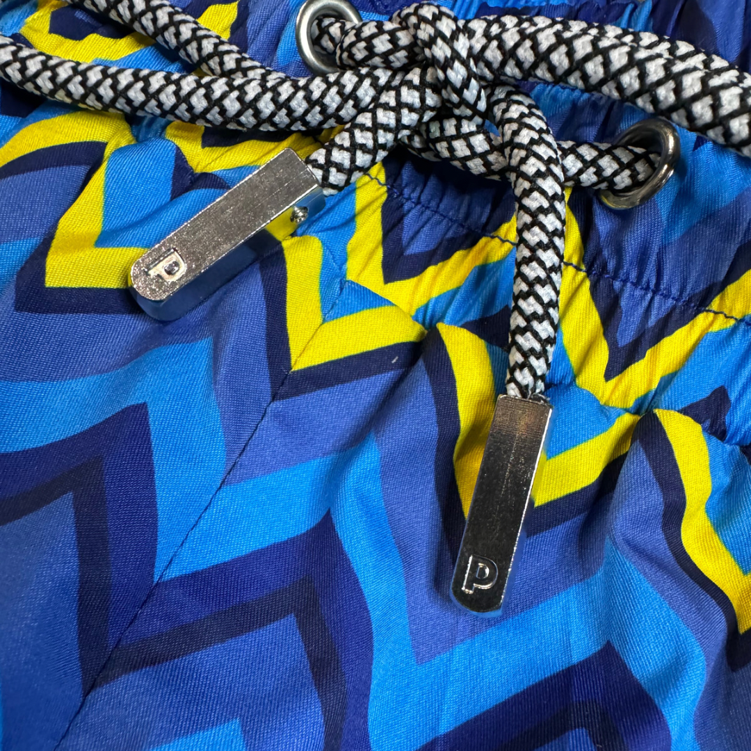 SS23 Zig Zag Premium Swim Shorts (Navy/Yellow)