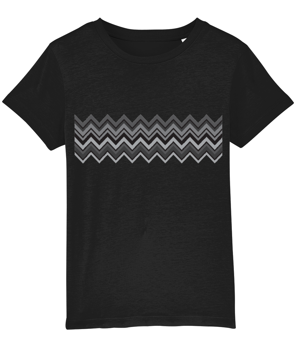 Black and Grey Zig Zag T-Shirt Kids (black)