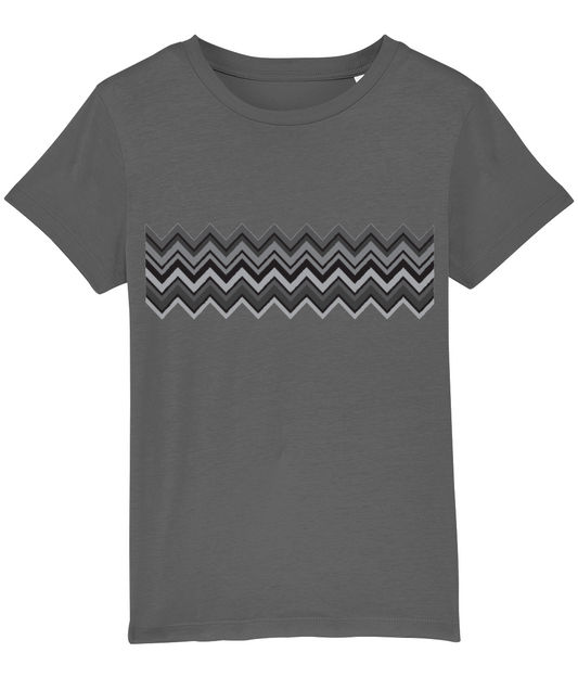 Black and Grey Zig Zag T-Shirt Kids (grey)