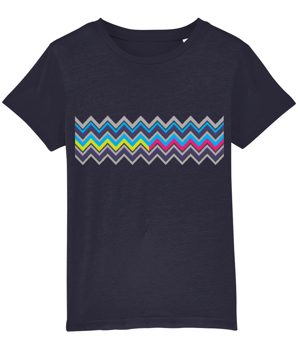 Double colour Zig Zag T-Shirt Kids (navy)