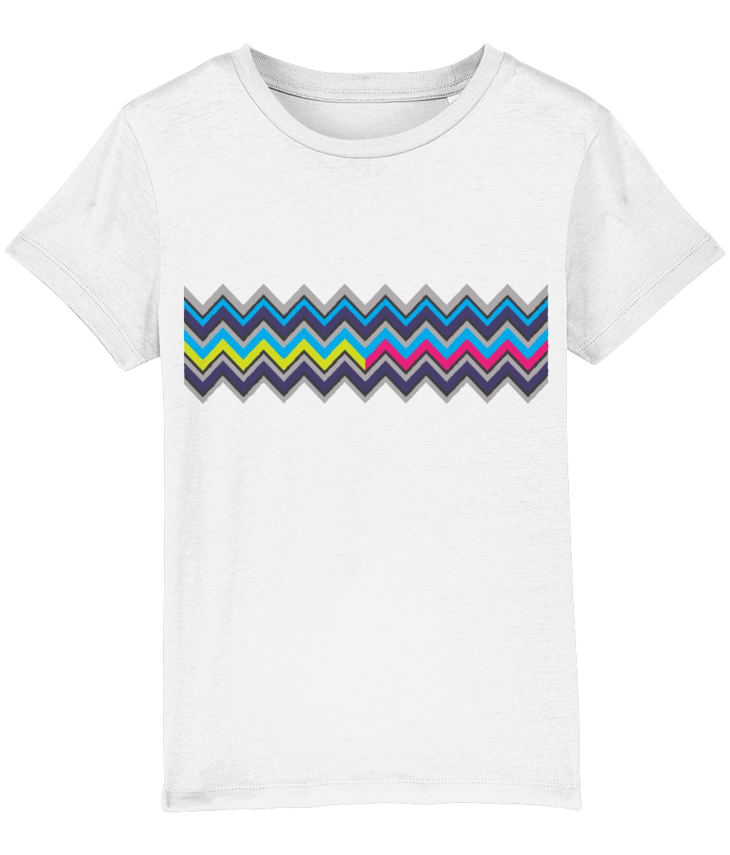 Double colour Zig Zag T-Shirt Kids (white)