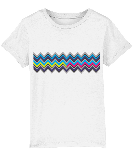 Double colour Zig Zag T-Shirt Kids (white)