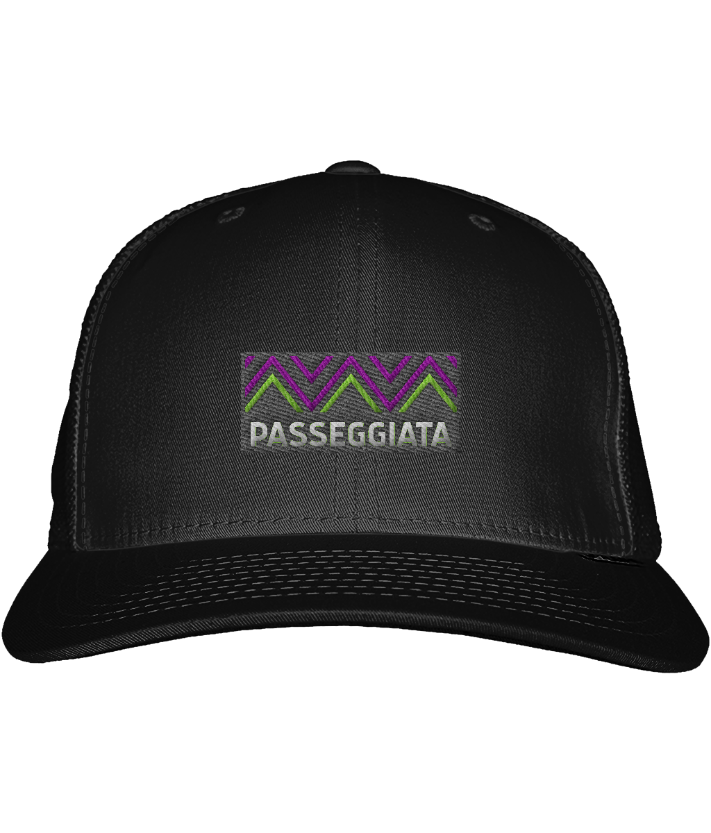 Zig Zag patch Trucker Cap  -  (Purple & Green)