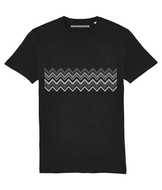 Black & Grey Zig Zag T-Shirt (Black)