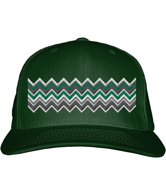 Zig Zag Trucker Cap  -  (Grey & Green)