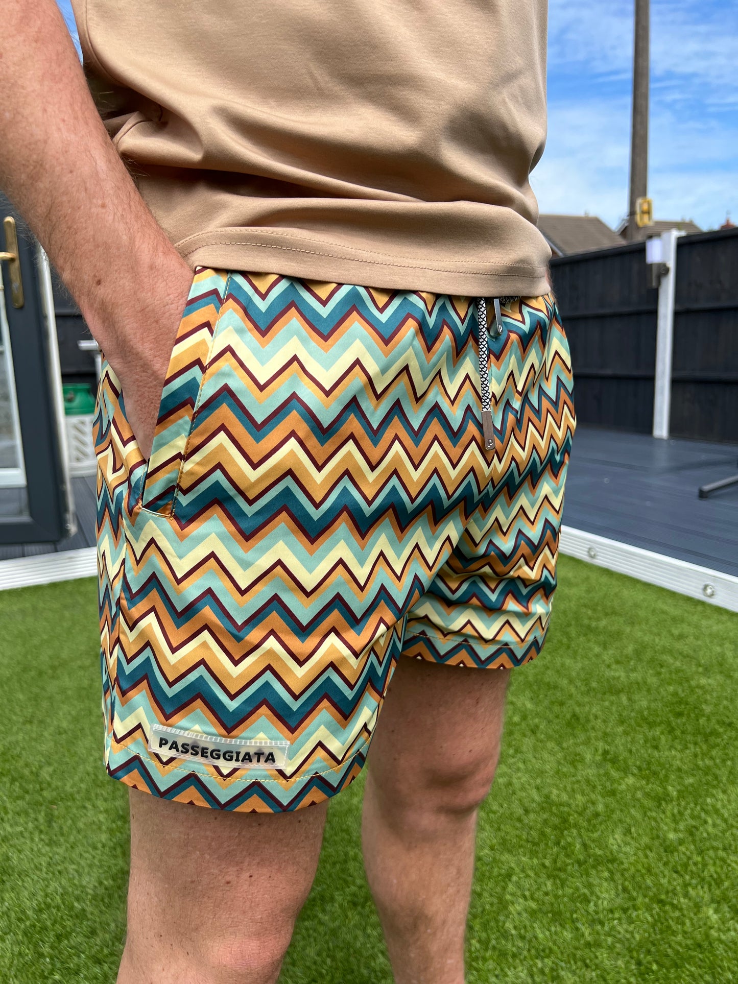 Multi Colour Zig Zag Premium Swim Shorts - passeggiata