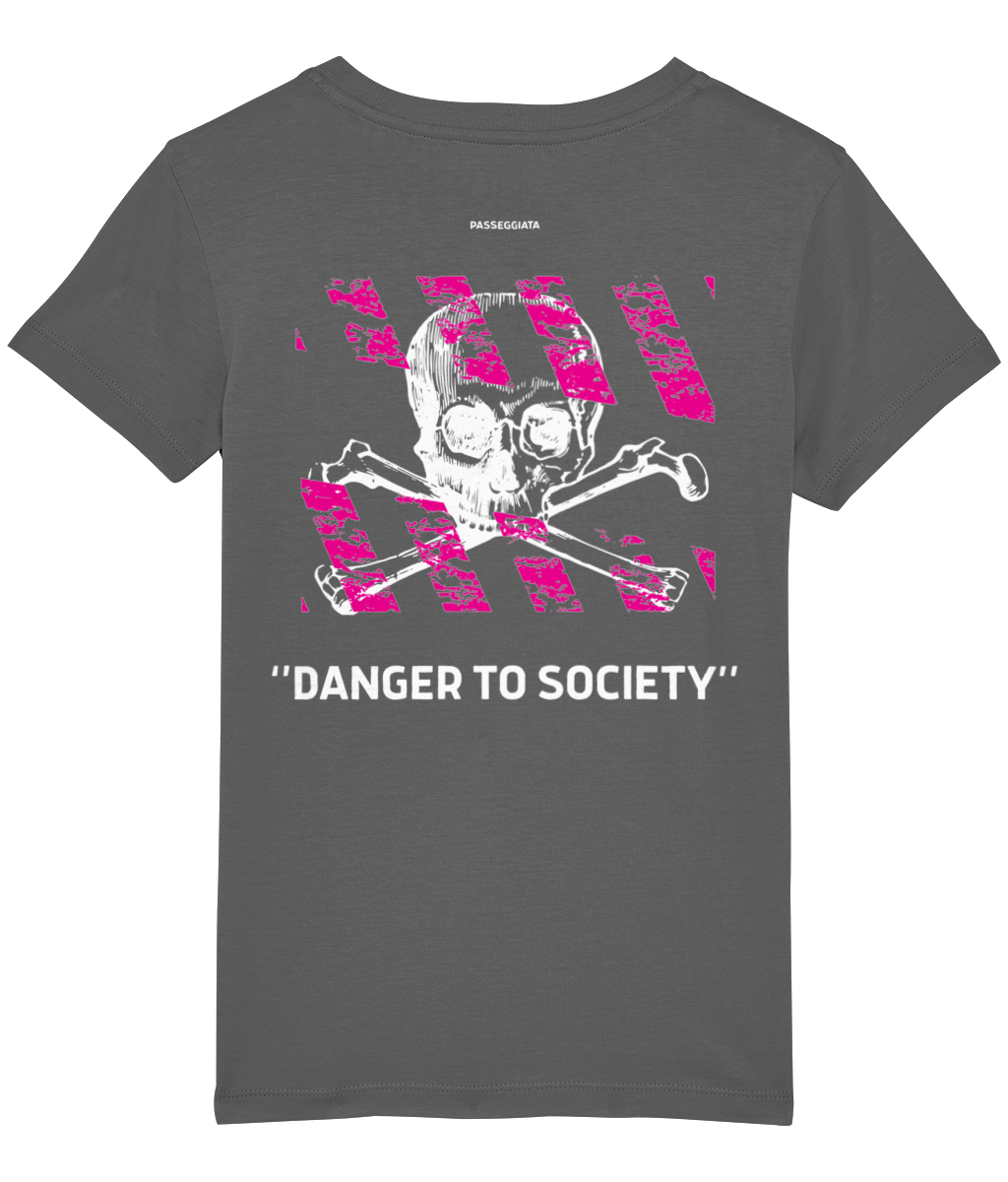 Danger To Society T-Shirt Kids (Black/Dark Grey/Light Grey)