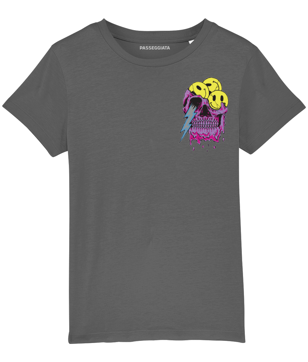 Drip Skull T-Shirt Kids (Black/Light Grey/Dark Grey)