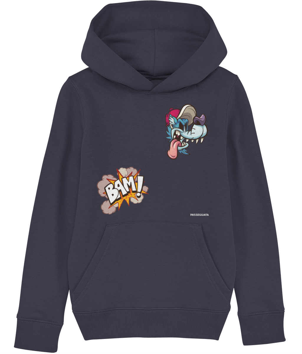 Cartoon Sketch Hoodie Kids (Navy/Aloe Green/Cotton Pink)