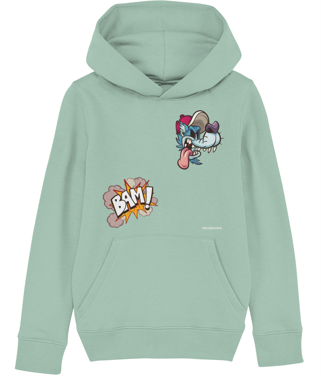 Cartoon Sketch Hoodie Kids (Navy/Aloe Green/Cotton Pink)