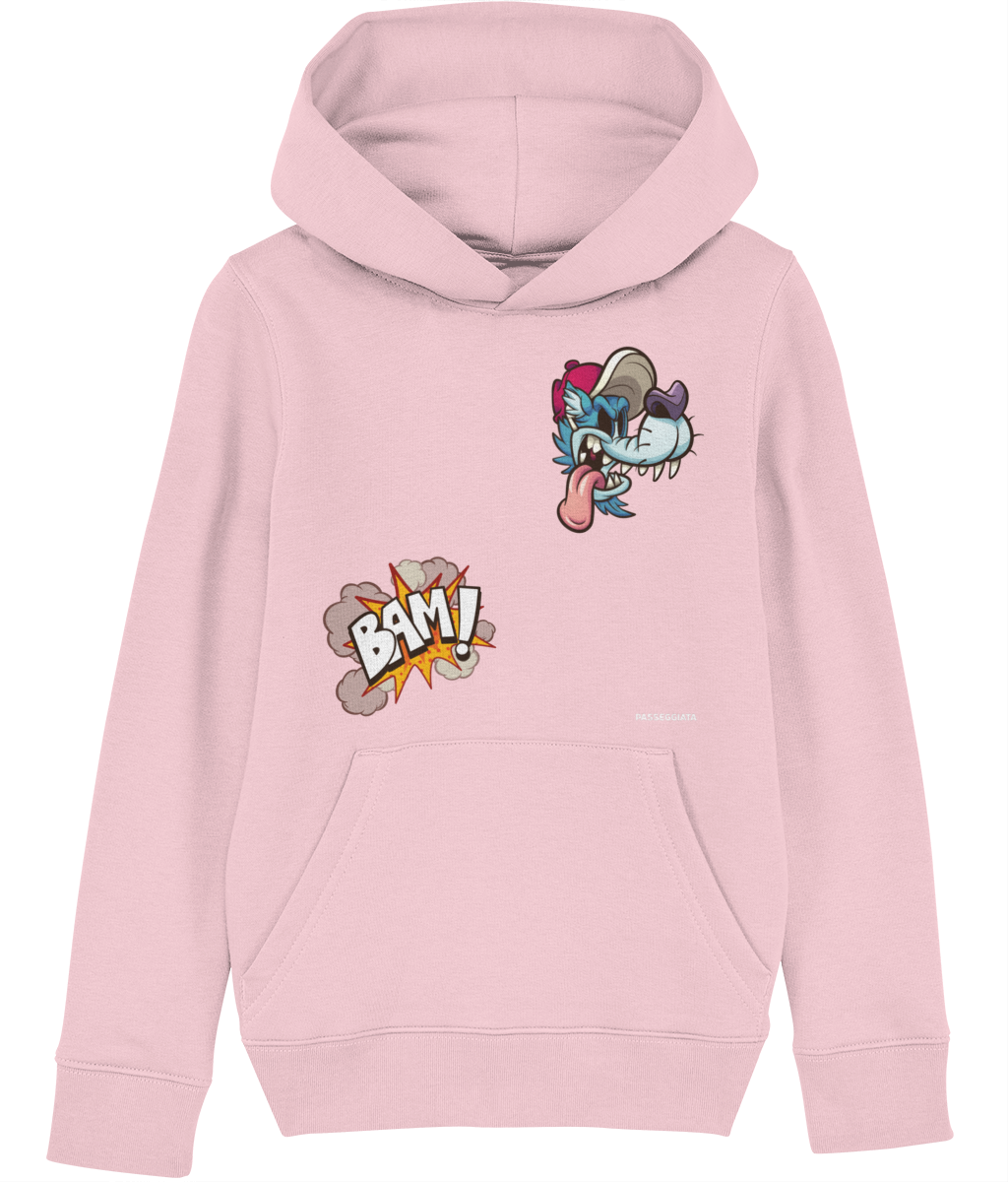 Cartoon Sketch Hoodie Kids (Navy/Aloe Green/Cotton Pink)