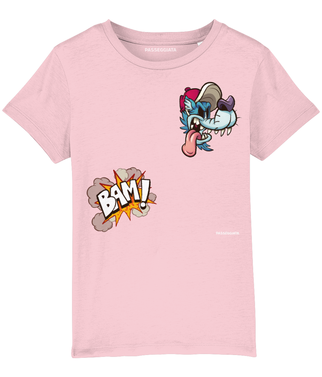 Cartoon Sketch T-Shirt Kids (Navy/Aloe Green/Cotton Pink)