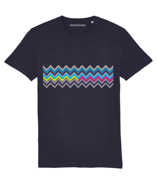 Double Colour Zig Zag T-Shirt (Navy)