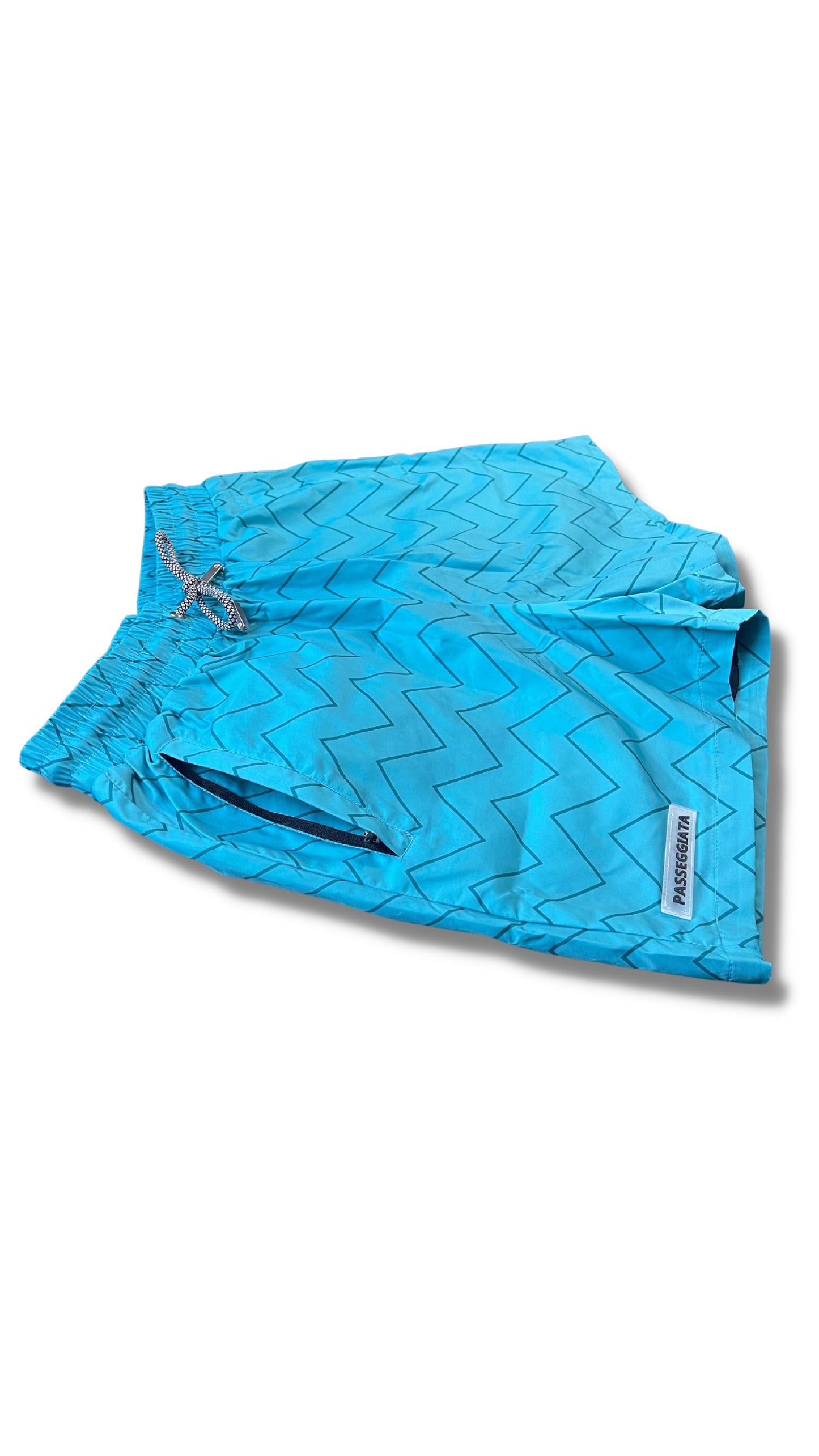 Blue Zig Zag Premium Swim Shorts - passeggiata