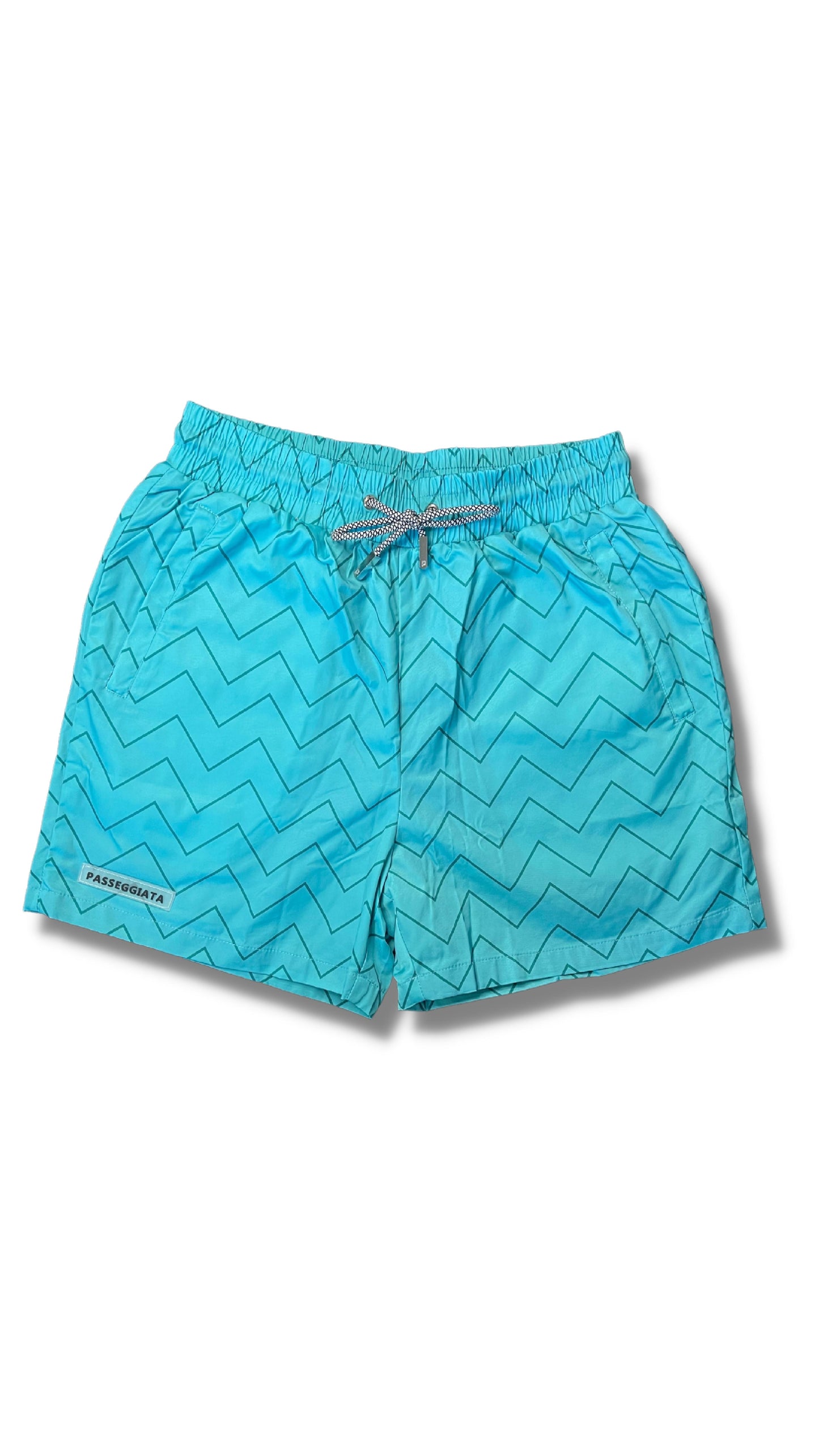 Blue Zig Zag Premium Swim Shorts - passeggiata