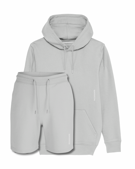 Luxury Shorts & Hoody Set (Light Grey)