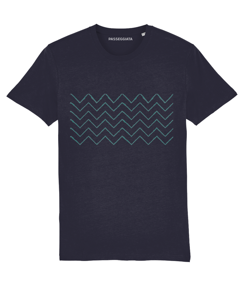 Faint Blue Zig Zag T-Shirt (Navy)