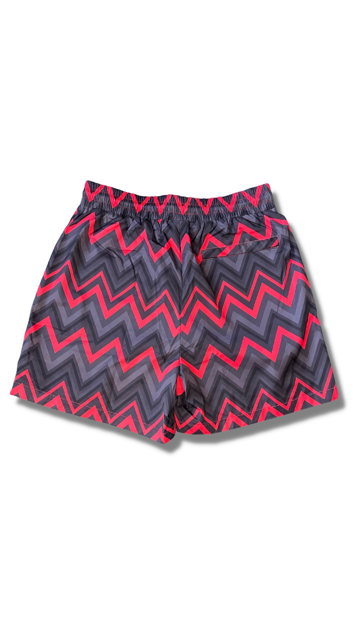 Black/Grey/Red Zig Zag Premium Swim Shorts - passeggiata