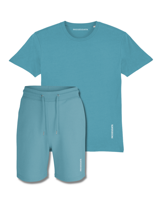 Luxury Shorts & T Shirt Set (Atlantic Blue)