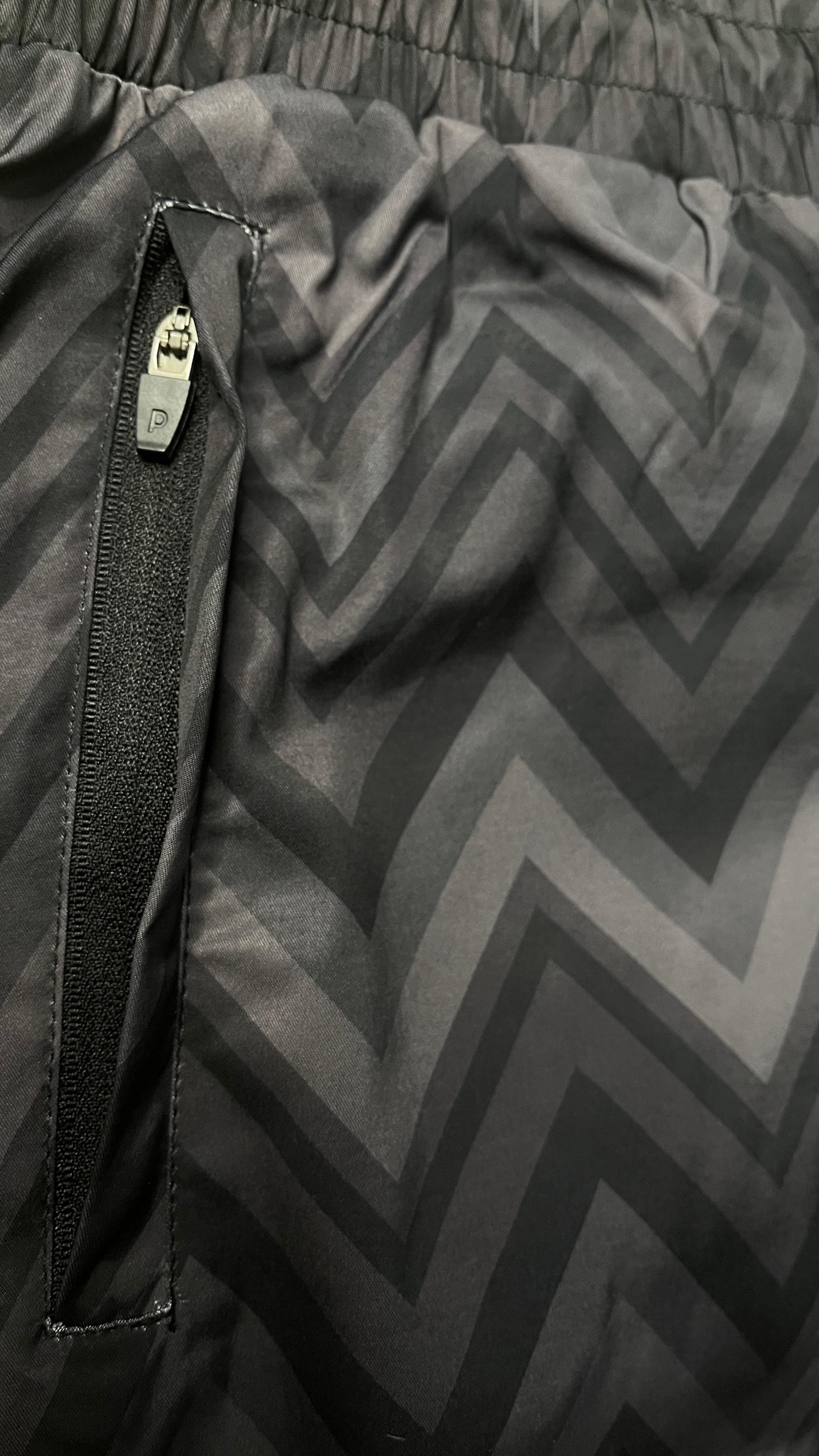 Black/Grey Zig Zag Premium Swim Shorts - passeggiata