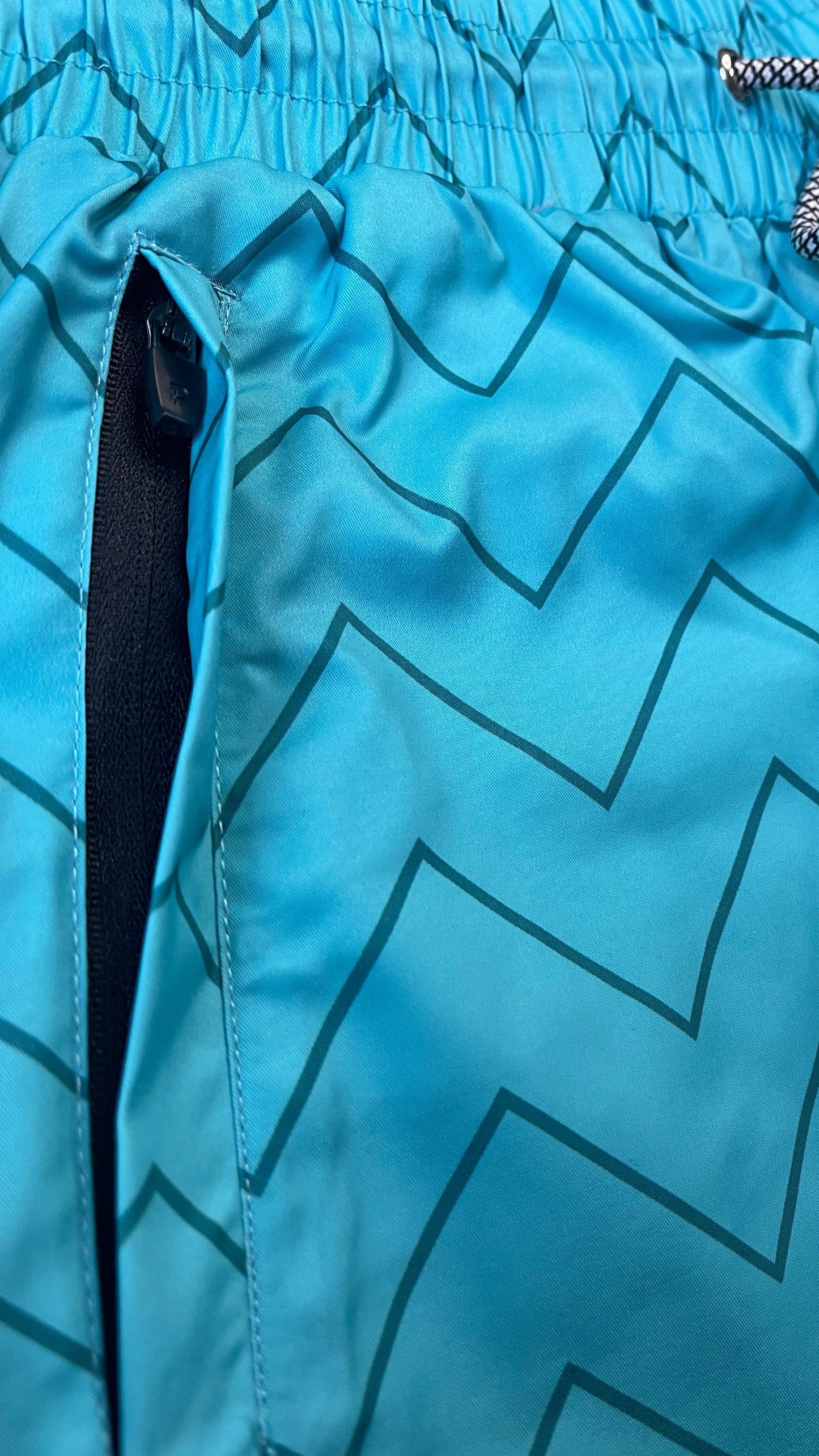 Blue Zig Zag Premium Swim Shorts - passeggiata