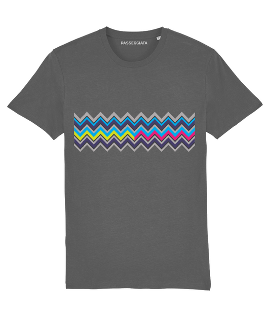 Double Colour Zig Zag T-Shirt (Anthracite Grey)