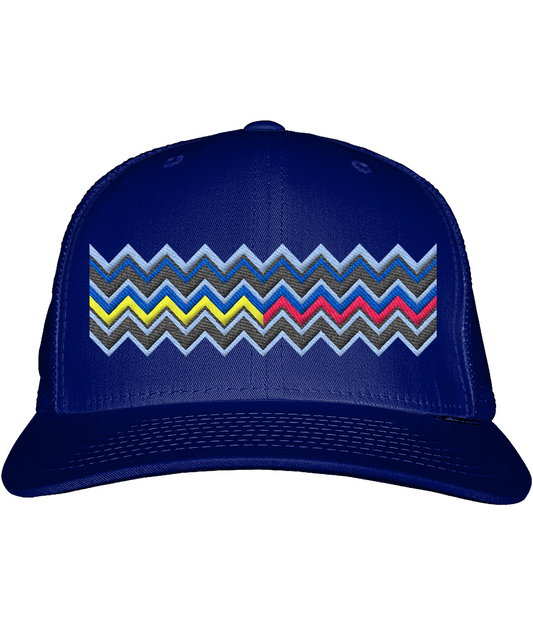 Zig Zag Trucker Cap  -  (Blue)