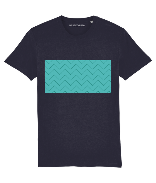 Zig Zag - Navy T-Shirt (Turquoise)