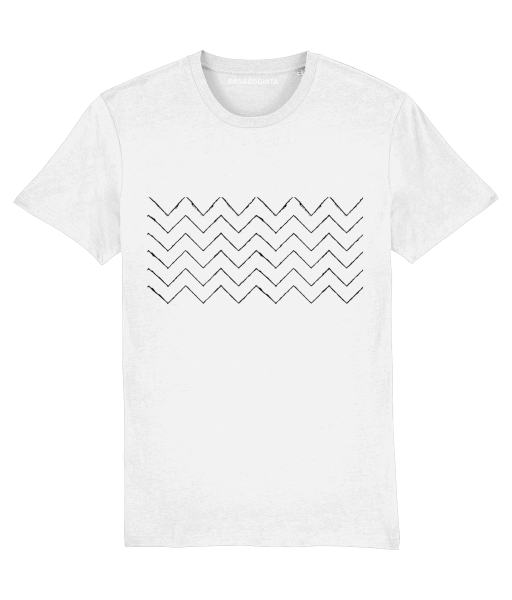 Faint black Zig Zag T-Shirt (White)