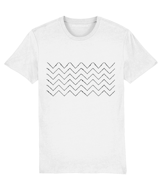 Faint black Zig Zag T-Shirt (White)