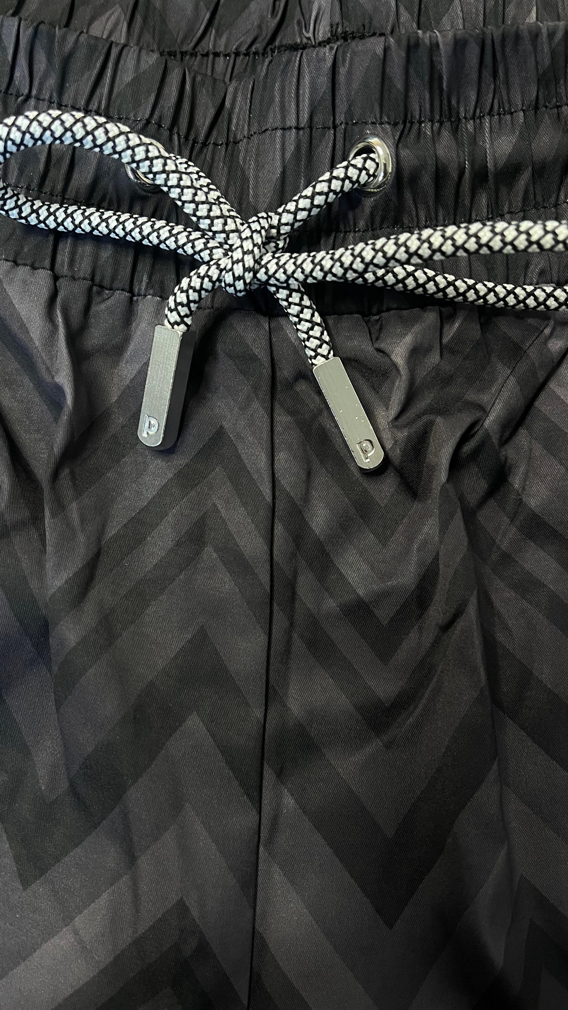 Black/Grey Zig Zag Premium Swim Shorts - passeggiata