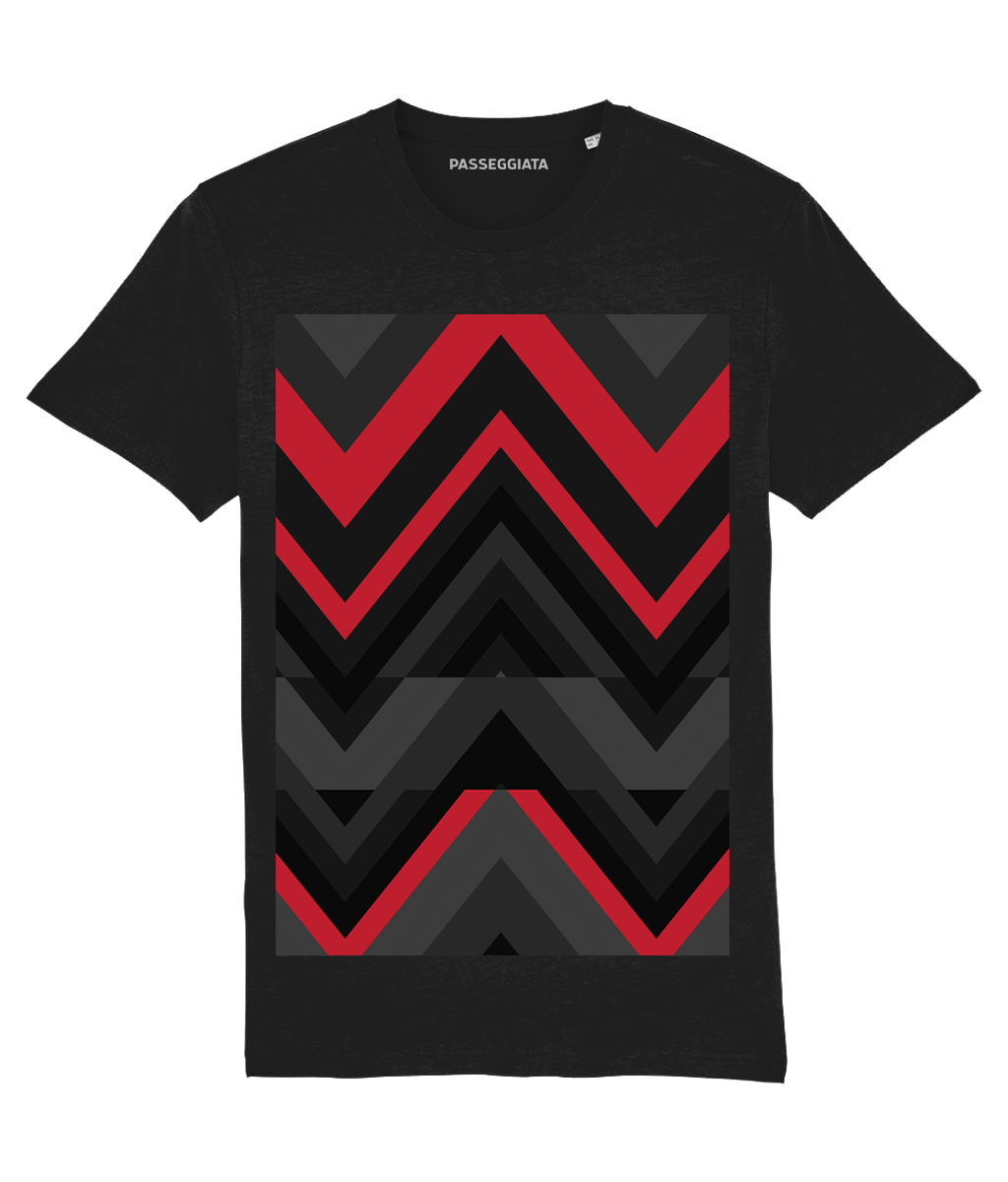 Zig Zag T-Shirt (Black, Red, Grey and Dark Grey)